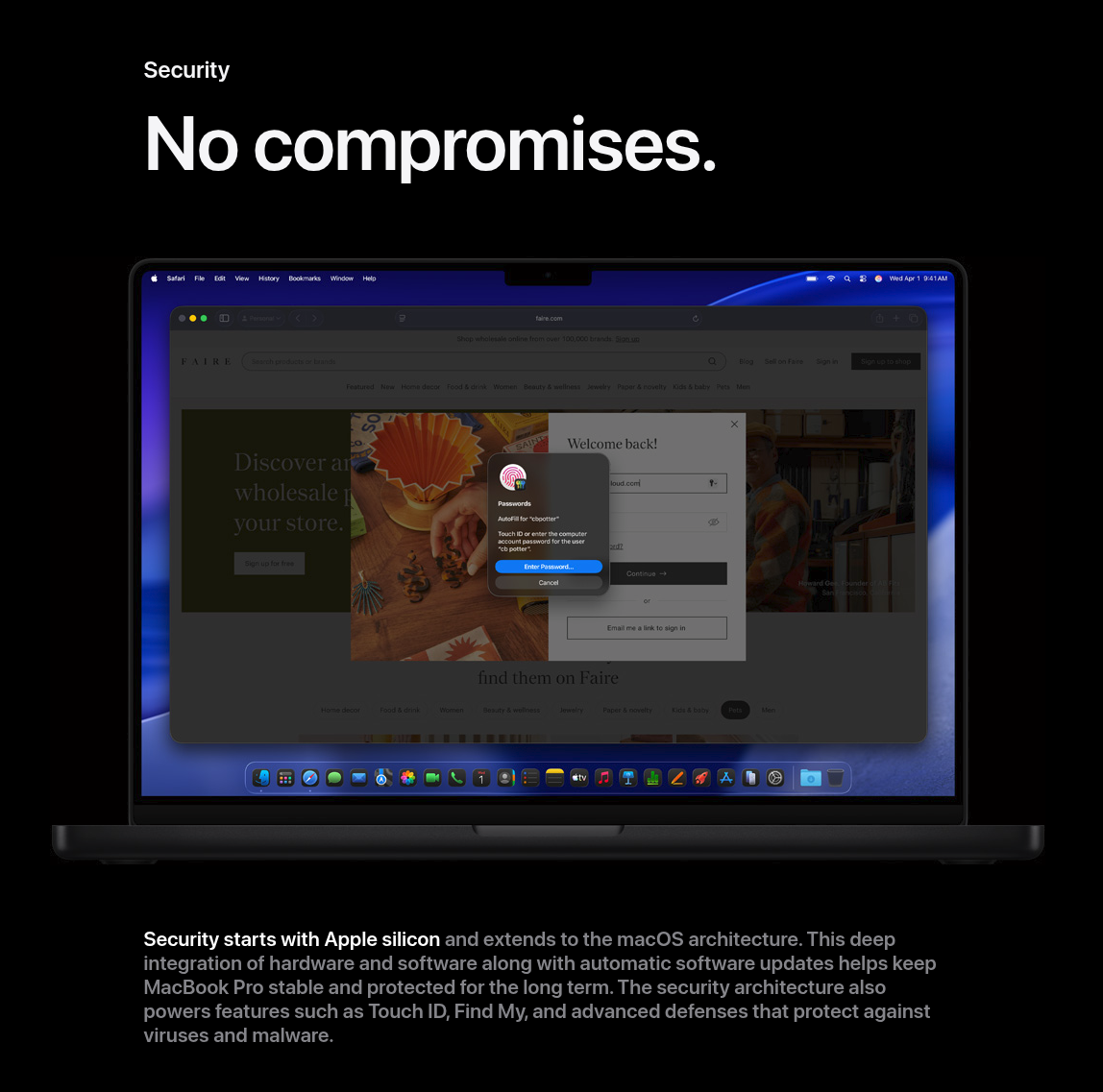 Apple claims on compromises on security on its website